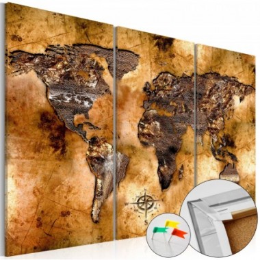 Quadri di sughero - Shade of Gold [Cork Map] - 60x40