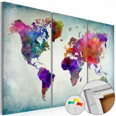 Quadri di sughero - World in Colors [Cork Map] - 60x40