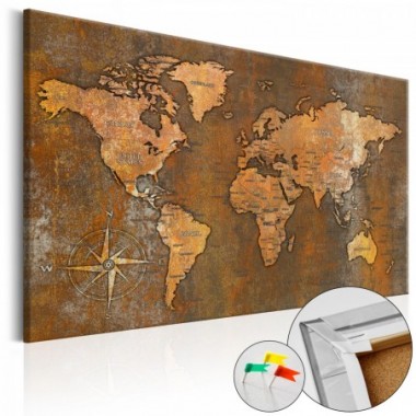 Quadri di sughero - Rusty World [Cork Map] - 120x80