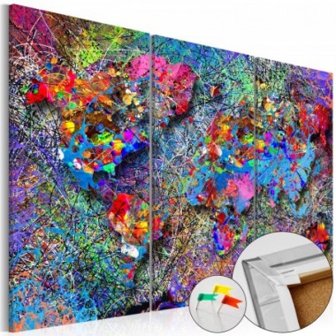 Quadri di sughero - Colourful Whirl [Cork Map] - 60x40
