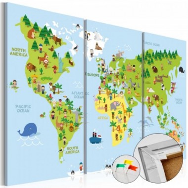 Quadri di sughero - Children's World [Cork Map] - 60x40