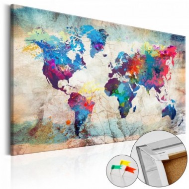 Quadri di sughero - World Map: Colourful Madness...