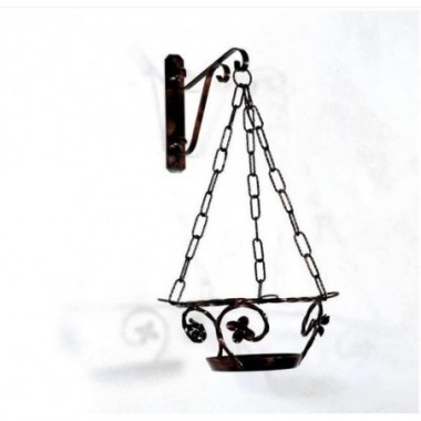 PORTAVASO FERRO BATTUTO CON MENS. E CATENA D.21