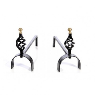 COPPIA ALARI FERRO BATTUTO PIGNA MEDI