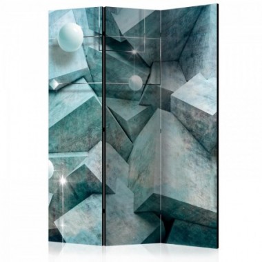 Paravento - Concrete Cubes (Green) [Room Dividers] -...