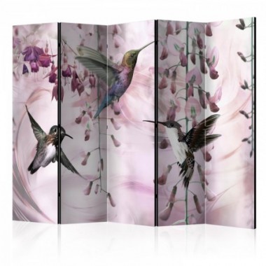 Paravento - Flying Hummingbirds (Pink) II [Room...