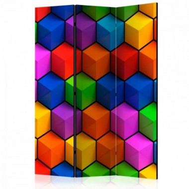 Paravento - Colorful Geometric Boxes [Room Dividers]...