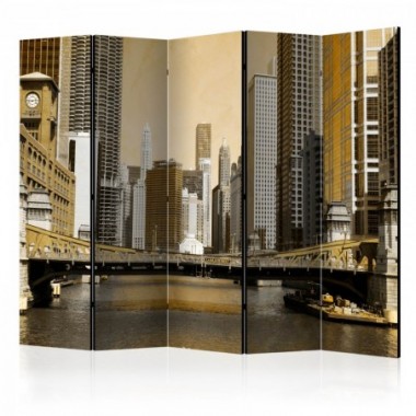 Paravento - Chicago's bridge (vintage effect) II...