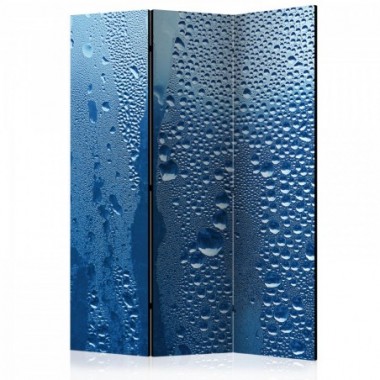 Paravento - Water drops on blue glass [Room...