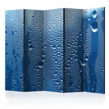 Paravento - Water drops on blue glass II [Room...