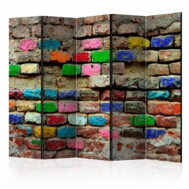Paravento - Colourful Bricks II [Room Dividers] -...