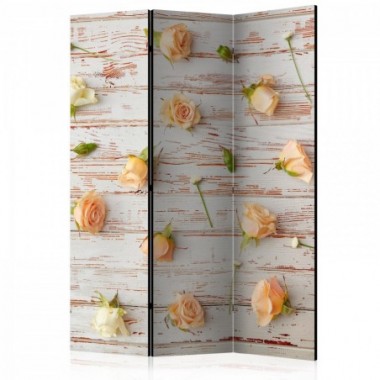 Paravento - Wood & Roses [Room Dividers] - 135x172