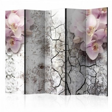 Paravento - Bright red orchids II [Room Dividers] -...
