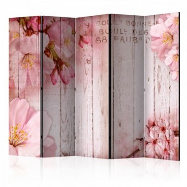 Paravento - Pink apple blossoms II [Room Dividers] -...
