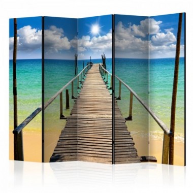 Paravento - Beach, sun, bridge II [Room Dividers] -...