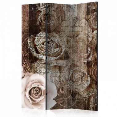 Paravento - Old Wood & Roses [Room Dividers] - 135x172