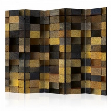 Paravento - Wooden cubes II [Room Dividers] - 225x172