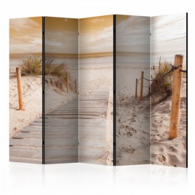 Paravento - On the beach - sepia II [Room Dividers]...