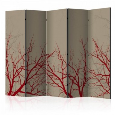 Paravento - Red-hot branches II [Room Dividers] -...