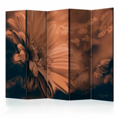 Paravento - Gerbera in bronze II [Room Dividers] -...