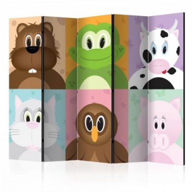 Paravento - Cheerful animals II [Room Dividers] -...