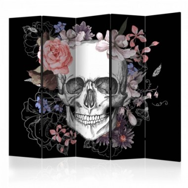 Paravento - Skull and Flowers II [Room Dividers] -...