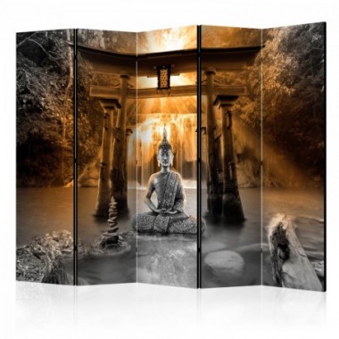 Paravento - Buddha Smile (Orange) II [Room Dividers]...