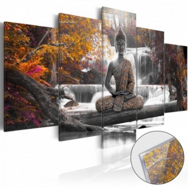 Quadri su vetro acrilico - Autumnal Buddha [Glass] -...
