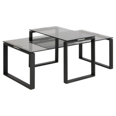 Set 2 Tavolini Rita grigio 115x55  h37.5 + 69x40 h45
