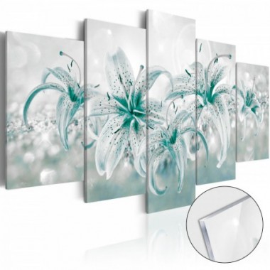 Quadri su vetro acrilico - Sapphire Lilies [Glass] -...
