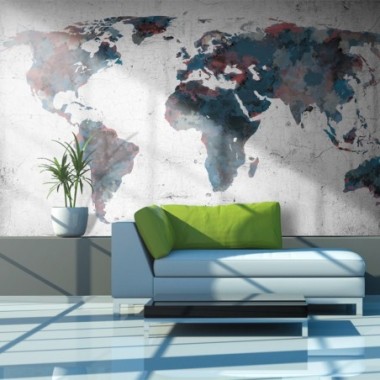 Fotomurale - World map on the wall - 450x270