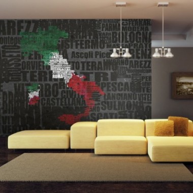 Fotomurale - Text map of Italy - 450x270