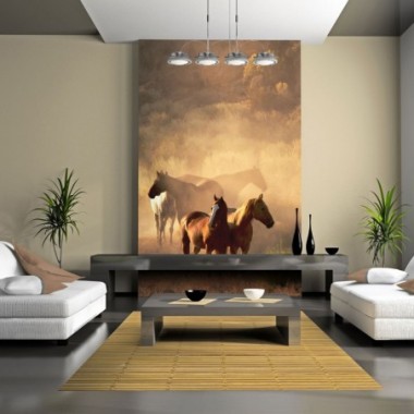 Fotomurale - Cavalli selvaggi nel deserto - 350x270
