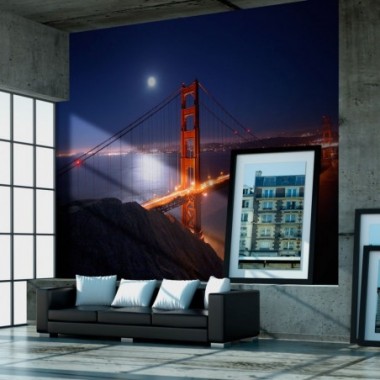 Fotomurale - Il Golden Gate di notte - 350x270