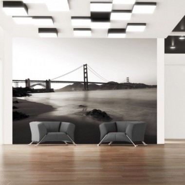 Fotomurale - San Francisco: il Golden Gate in bianco...