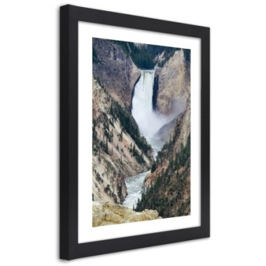 Quadro con cornice, Grande cascata in montagna - 20x30