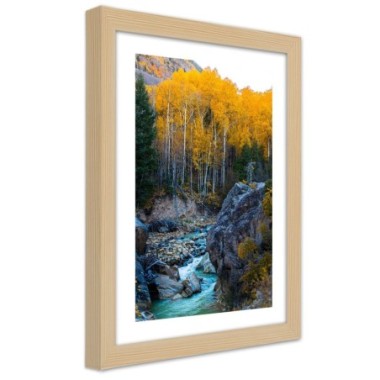Quadro con cornice, Un ruscello nella foresta - 20x30