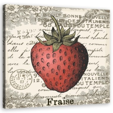Quadro su tela, Strawberry Vintage - 40x40