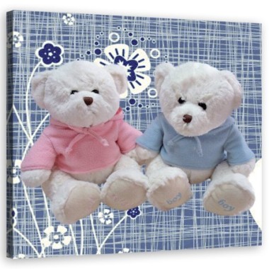 Quadro su tela, Due orsacchiotti - 40x40