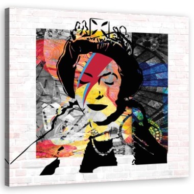 Quadro su tela, Banksy Queen d'Inghilterra - 40x40