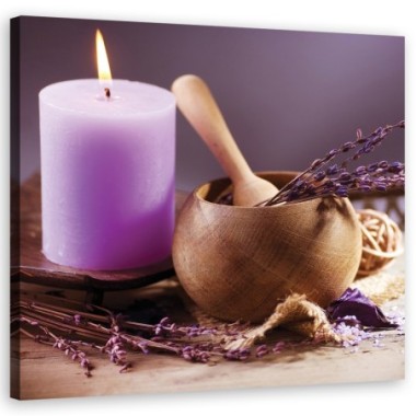 Quadro su tela, Spa Lavender Candle - 30x30