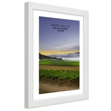 Quadro con cornice, Sera sulla Napa Valley - 30x45