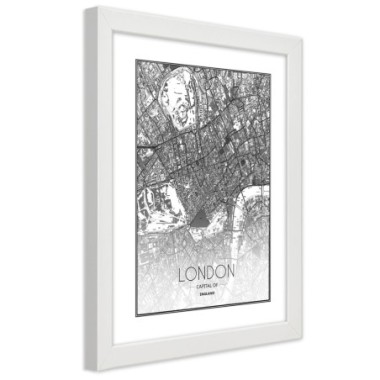 Quadro con cornice, Piano regolatore di Londra - 30x45