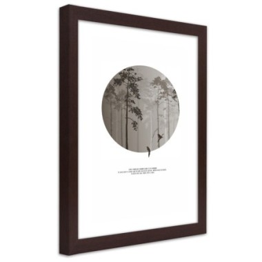 Quadro con cornice, Uccelli nella foresta - 30x45