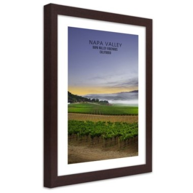 Quadro con cornice, Sera sulla Napa Valley - 30x45