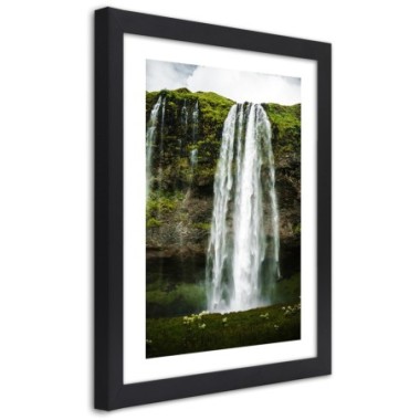 Quadro con cornice, Cascata nel verde delle montagne...