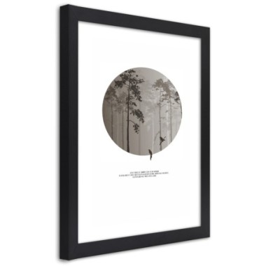 Quadro con cornice, Uccelli nella foresta - 30x45