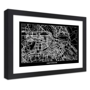 Quadro con cornice, Carta della cittÃ  Amsterdam -...