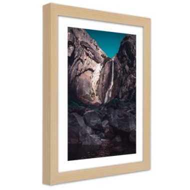 Quadro con cornice, Cascata tra alte rocce - 30x45