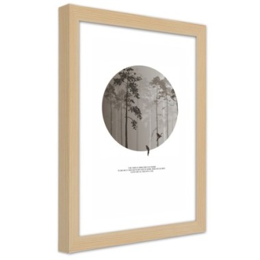 Quadro con cornice, Uccelli nella foresta - 30x45